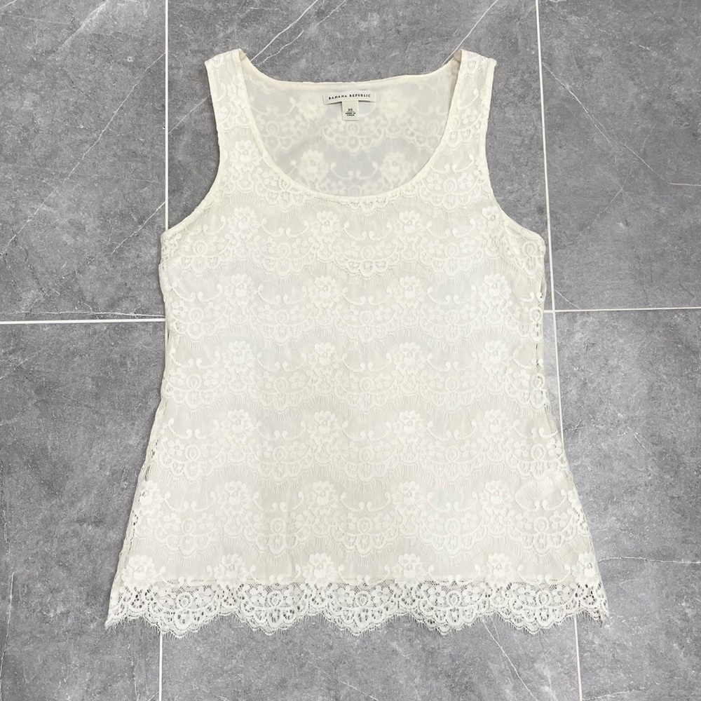 Banana Republic Cream Lace Sleeveless Tank